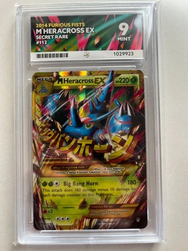 Pokemon TCG M Heracross EX 112/111 Furious Fists (2014) - UK Ace Grading 9