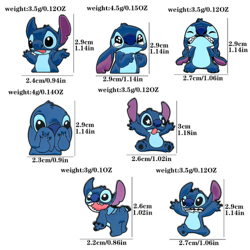 7 Pcs Creative Lilo&Stitch Brooch Personalized Stitch Enamel Pin Backpack - Picture 14 of 23