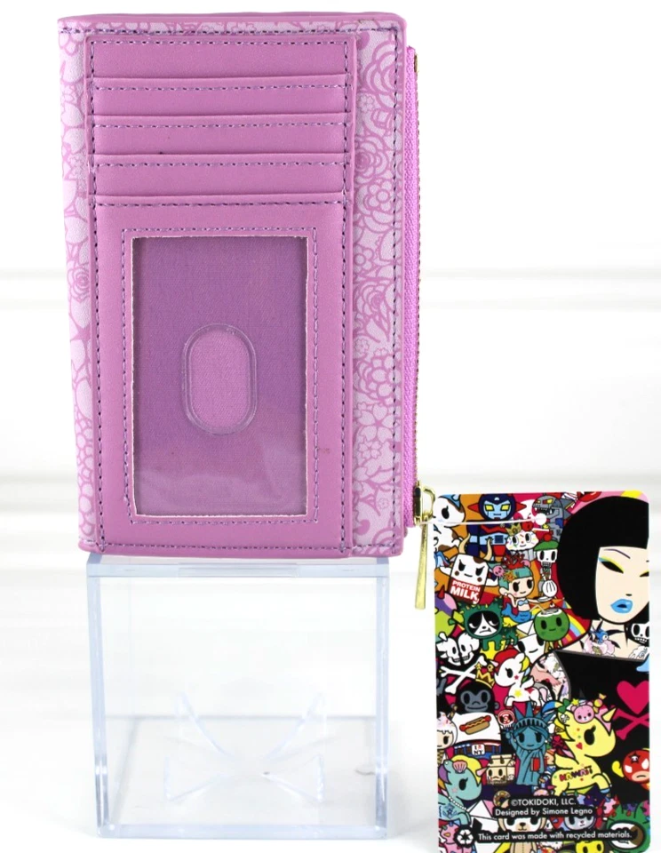 Tokidoki Unicorno 花卉钱包卡夹拉链人造皮革全新标签 2025 — 第 3/4 张图片