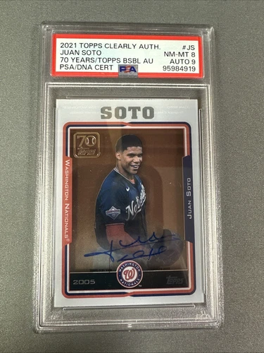 Juan Soto 2021 Topps Clearly Authentic Auto 70 Years Topps Baseball #70TBA-JS 
