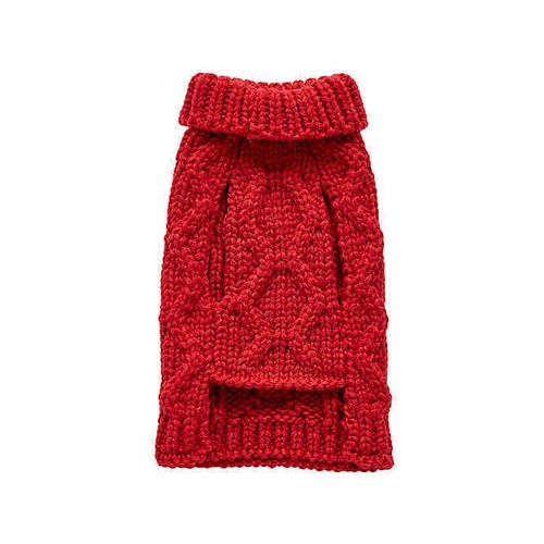 Suéter tejido con cable rojo para perro de Bee & Willow - Imagen 4 de 4