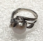 NWOT OR PAZ STERLING SILVER 925 WHITE PEARL LEAVES OVERLAY RING SZ 11 ISRAEL PZ — photo 3