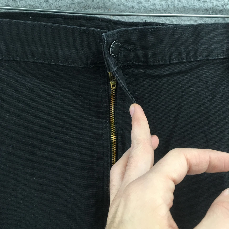 Dickies Straight Leg Jeans Mens 42x30 (actual 44x30) Black Denim Mid Rise Zip - Image 3 of 4