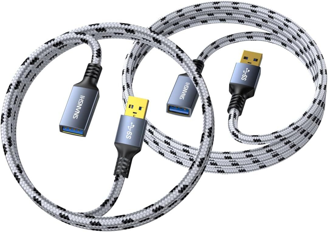 SNANSHI 2-Pack USB 3.0 Extension Cable 3.3FT Male to Female Type A