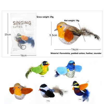 Interactive Plush Bird Toy For Cats - Plush Sound-Making Pet Toy For Engagi#lk