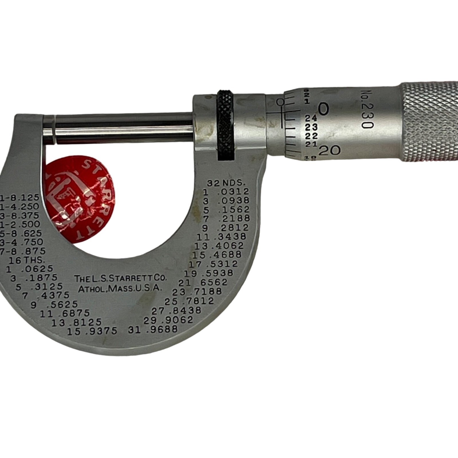 Vintage Starrett Micrometer Caliper Tool No 230 230L sz 1" original box