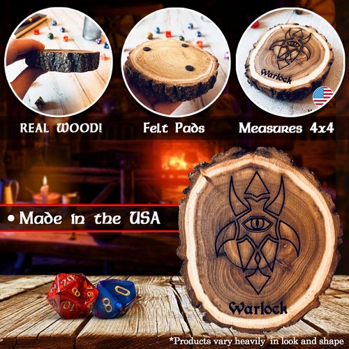 Dungeons and Dragons Real Wood Warlock DnD Coaster | DnD Accessories - Picture 9 of 9