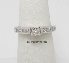 3/4CT Natural Princess Diamond Engagement Wedding Bridal Ring 14K White Gold