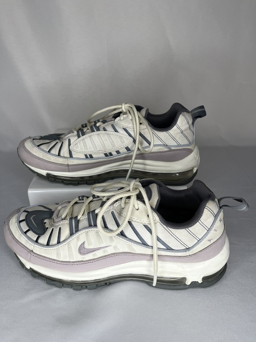Nike Air Max 98 Violet Ash Running Shoes Womens White Grey Reflect  AH6799-111