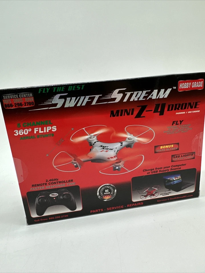 NIB Swift Stream Z-4CV 4Hz 5-Channel RC Mini Drone W/6axis Gryo 0.3MP - Image 3 of 4
