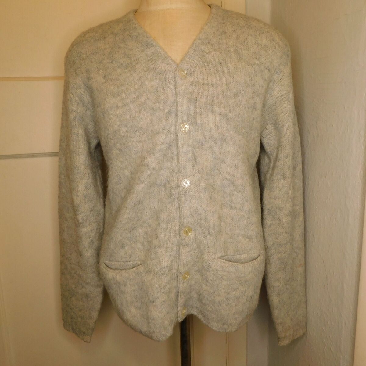 Vtg 50s Young Breed Revere Mens L Shag Rac Cardigan Sweater Vtg 50s Young Breed Revere Mens L Shag Rac Cardigan Sweater