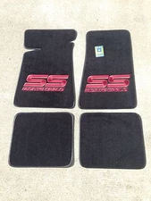 Carpeted Floor Mats - Large Red Monte Carlo SS on Black Mats