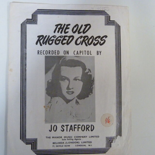 songsheet THE OLD RUGGED CROSS Jo Stafford 1952