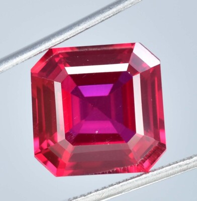 12x12 MM Natural Mozambique Blood Red Ruby Square Cut Loose Gemstone Certified