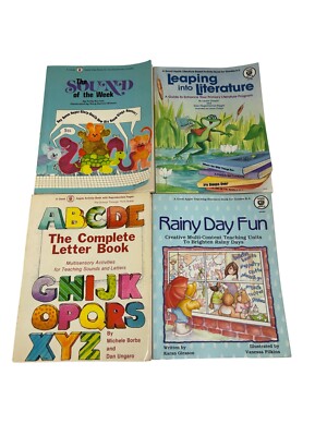 Vintage Good Apple Classroom Idea Activity Books Literature ABC Sounds of 4