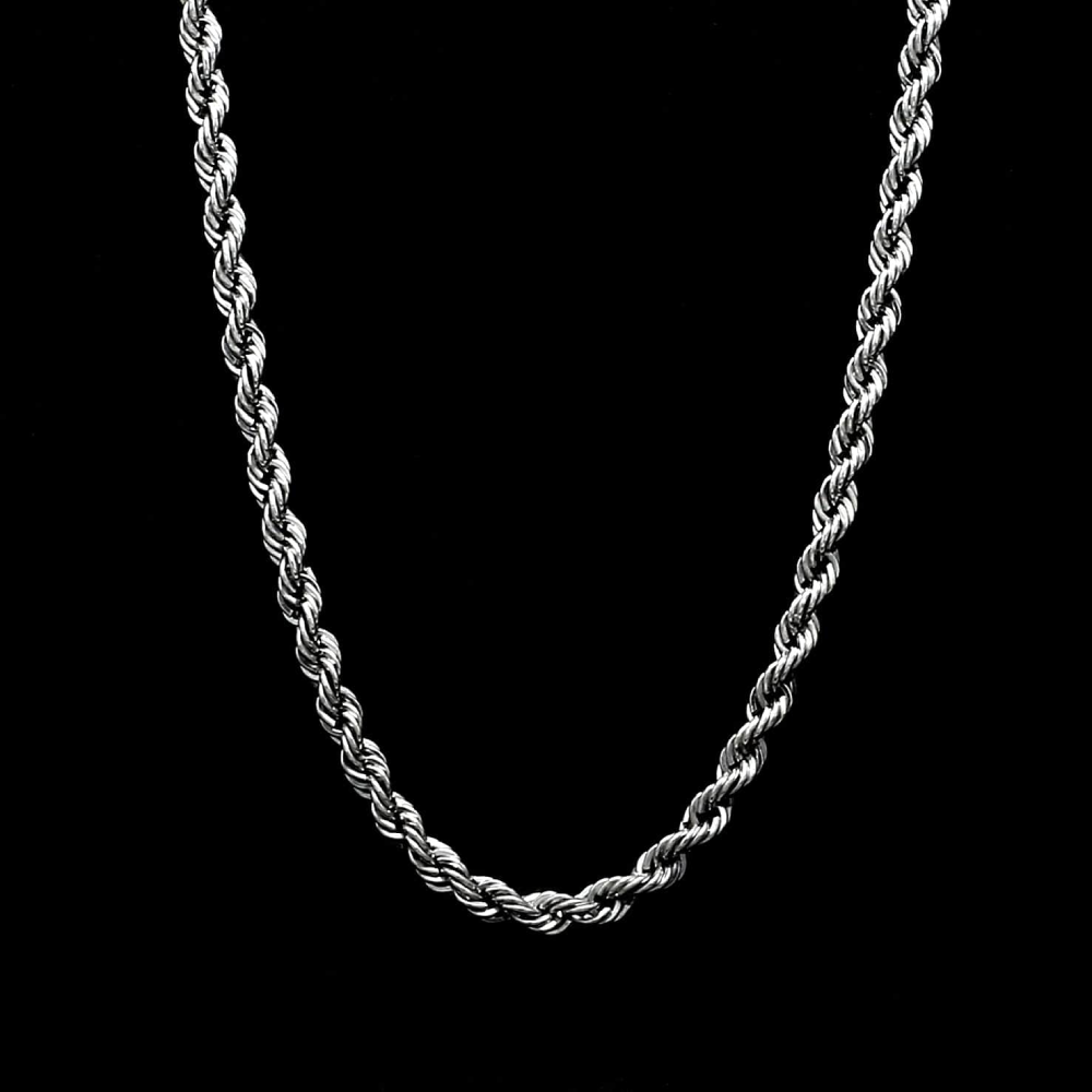18 Inch 950 Platinum Rope Chain Necklace Width 28 Gram