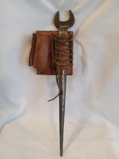 Vintage Klein 3212 Steel Workers Spud Wrench W/ Sheath 16in. X 1 1/4