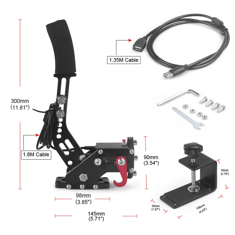 Universal USB Handbrake SIM For PS4/PS5 Logitech G29 PC Racing Games Hand Brake - Image 2 of 4