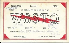 QSL 1941 Hamilton OH   radio card   