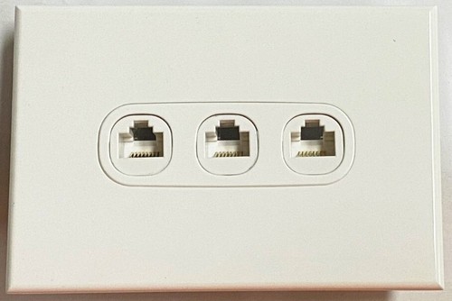 3 X CAT6 RJ45 Ethernet Network Wall Plate With Mechinism Module Data Socket - 第 1/3 張圖片