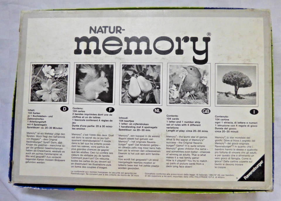 NATUR-Memory Ravensburger  1986 25 Jahre | Familienspiel Kinderspiel RAR - Bild 4 von 4