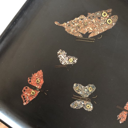 BAKELITE SERVING TRAY - MOTHER OF PEARL Cottage Core Granny Vintage Butterfly - Picture 11 of 15