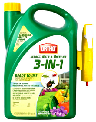 Ortho 3-in-1 Insect, Mite & Disease Control For Flowers Vegetables Fruits 1 Gal.