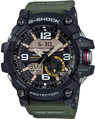 Casio G-SHOCK GG-1000-1A3JF MUDMASTER Green Band Quartz Watch Twin Sensor NEW