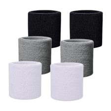 6 Pack Wrist Sweatbands Tennis Wrist Bands Absorbent Sweatbands for Football Bas