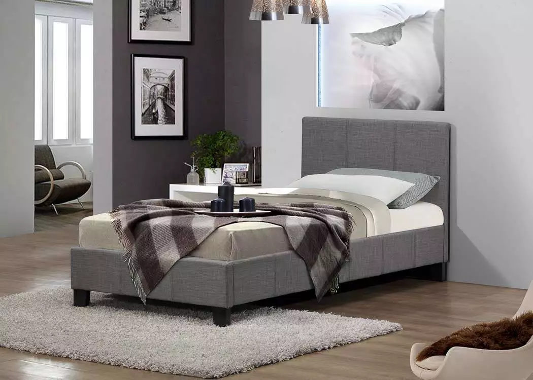 MODERN DESIGNER 4FT6 DOUBLE 5FT KING SIZE FABRIC BEDS LEATHER