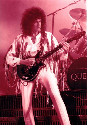 BRIAN MAY QUEEN PHOTO QUEEN 1985 UNRELEASED GEM WEMBLEY HUGE 12 INCH TINTED