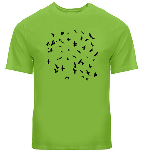 Beautiful flying back birds silhouette Mens/Unisex Tee T-Shirt Raven Bird Lovers - Picture 19 of 25