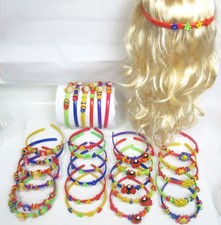 LOT OF 12 -BEAUTIFUL GIRL'S PLASTIC HAIRBANDS W/ TEETHS 3/4 " WIDE 6 COLORS