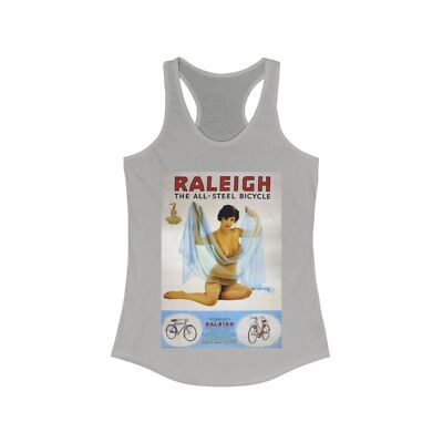 Vintage Raleigh Bicycle Poster Pinup Girl Women's Ideal Racerback Tank