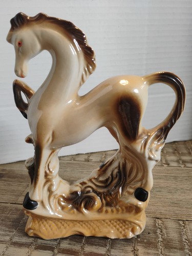 Vintage Prancing Horse Lusterware Ceramic Figurine Statue Brazil MCM Detailed - Picture 2 of 13