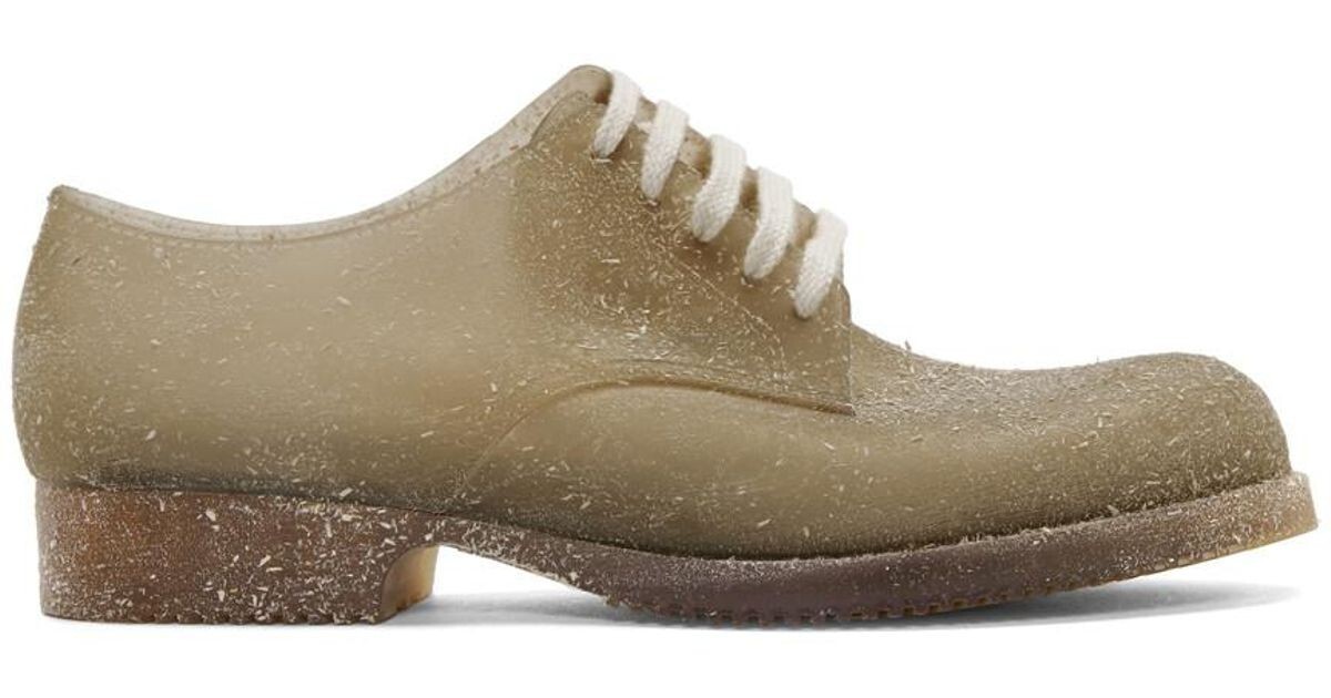COMME DES GARCONS BEIGE MELISSA EDITION PVC STRAW BLUCHER DERBYS