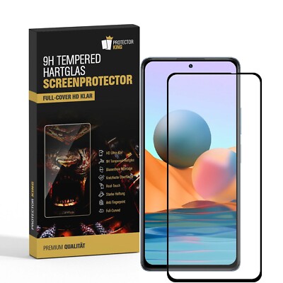 6x 9H Panzerfolie Für Xiaomi Redmi Note 10 FULL COVER Hartglas Schutzglas KLAR