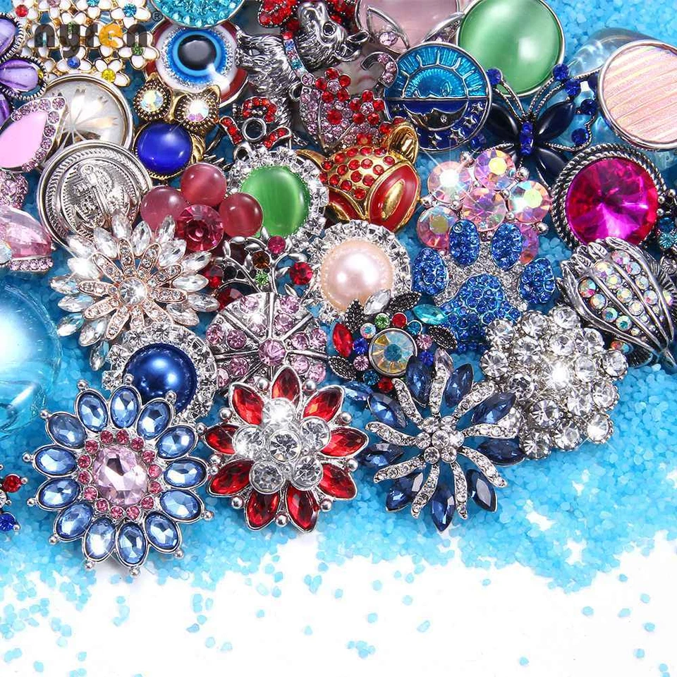 Mezcla superior 18 mm jengibre botón a presión estrás dijes a presión para joyería a presión de 20 mm  Foto 3 de 4