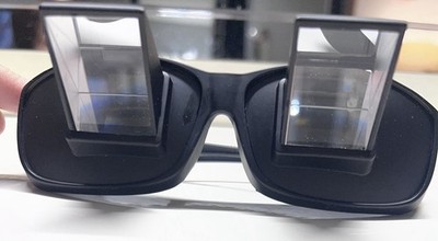 Black Prism Glasses Lightweight Rectangular Frame for Reading Lying Down