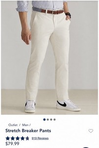 Men's Vineyard Vines Breaker Khaki Pants Size 40 flat Front