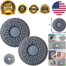 2 Pack Silicone Shower Drain Hair Catcher - Gray, 5.5 Inch Protector