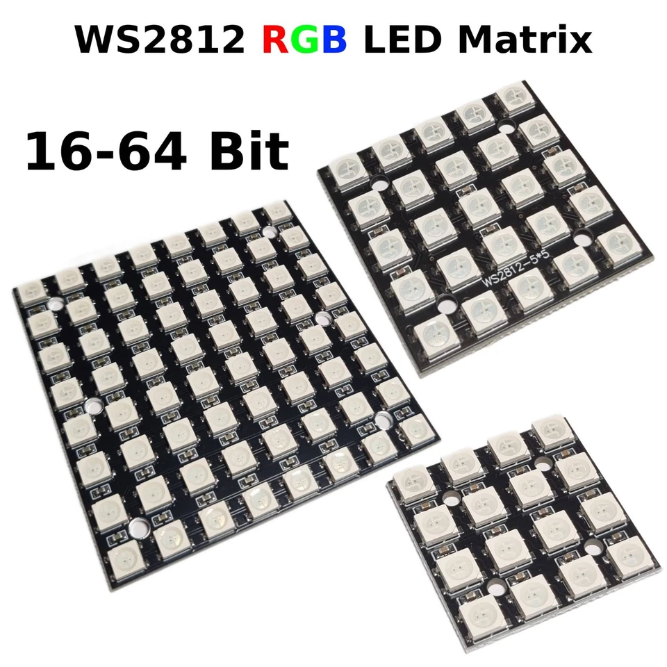 WS2812 RGB Addressable LED Matrix 16-64 Bit - image 1 of 1