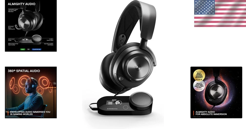 Gaming Headset Over Ear Active Noise Cancellation Hi-Res Audio Multi-System - Image 2 of 4