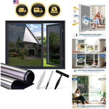 Window Tint for Home, One Way Privacy Film Heat  UV Blocking, Static Cling N...
