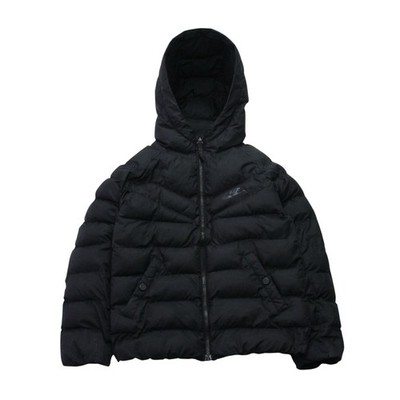 Nike gefütterte Jacke Kinder XS Alter 6-8 Jahre schwarz Kapuze wattiert Jungen Mädchen Winter