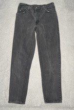 Vintage 90s Levi's 550 Black Denim Jeans Mens 33x32 Black Tab Made In USA Faded