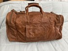 Brown Genuine Leather Duffle bag for men 22" by 10.5" by 10.5" clean & no smell — photo 2