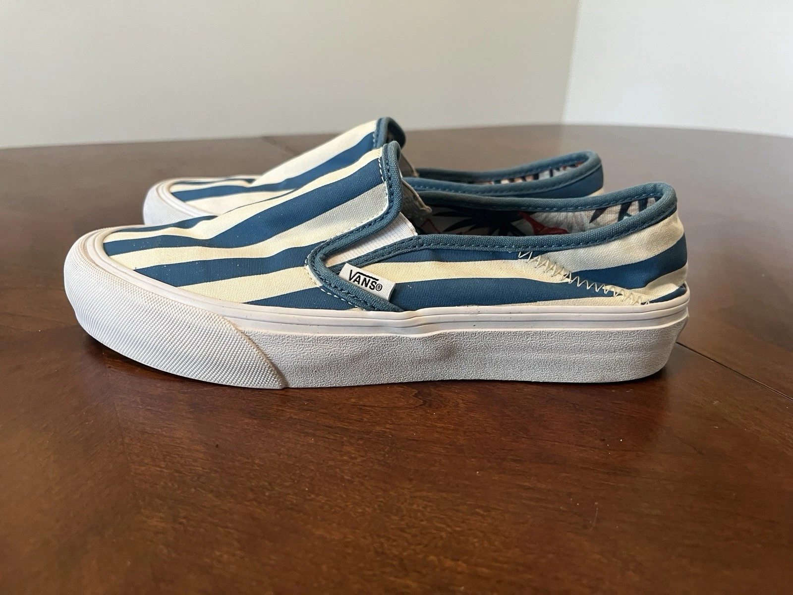 Sneakers VANS uomo classiche slip on Sf VN0A3MVDVT7 taglia 6 5 blu avorio righe