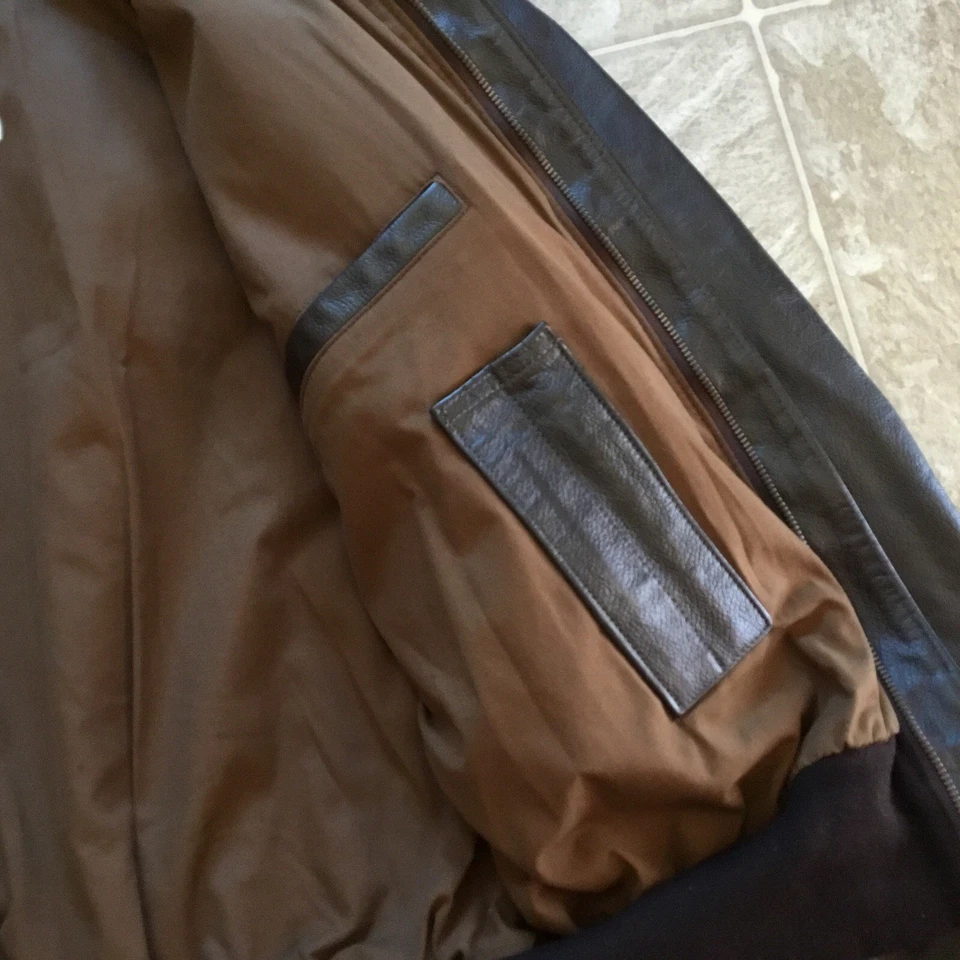 Vtg. DSCP Cockpit USA Type A-2 AF Flight Bomber Jacket Brown Sz. 42 Reg - Image 3 of 4