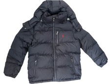 Polo Ralph Lauren Kids Puffer Jacket 80 Down Navy-Blue Size M 10-12 Hooded
